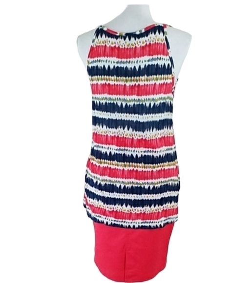 BCBG Paris~Women's Size XXS~Red Combo Shirt NWT. - Picture 3 of 11